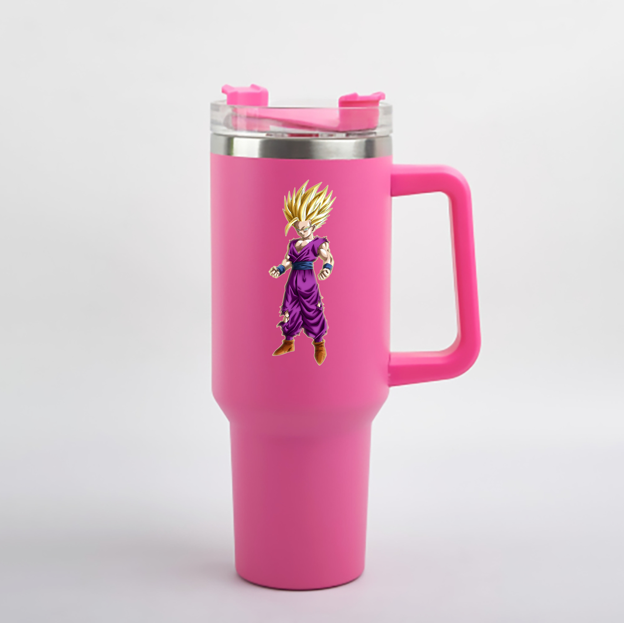 （画像用） ドラゴンボール 孫 悟飯（そんごはん）DRAGON BALL Son Gohan 1200mL車用タンブラー - クリスタルステッカー（プラスチックストロー付き）